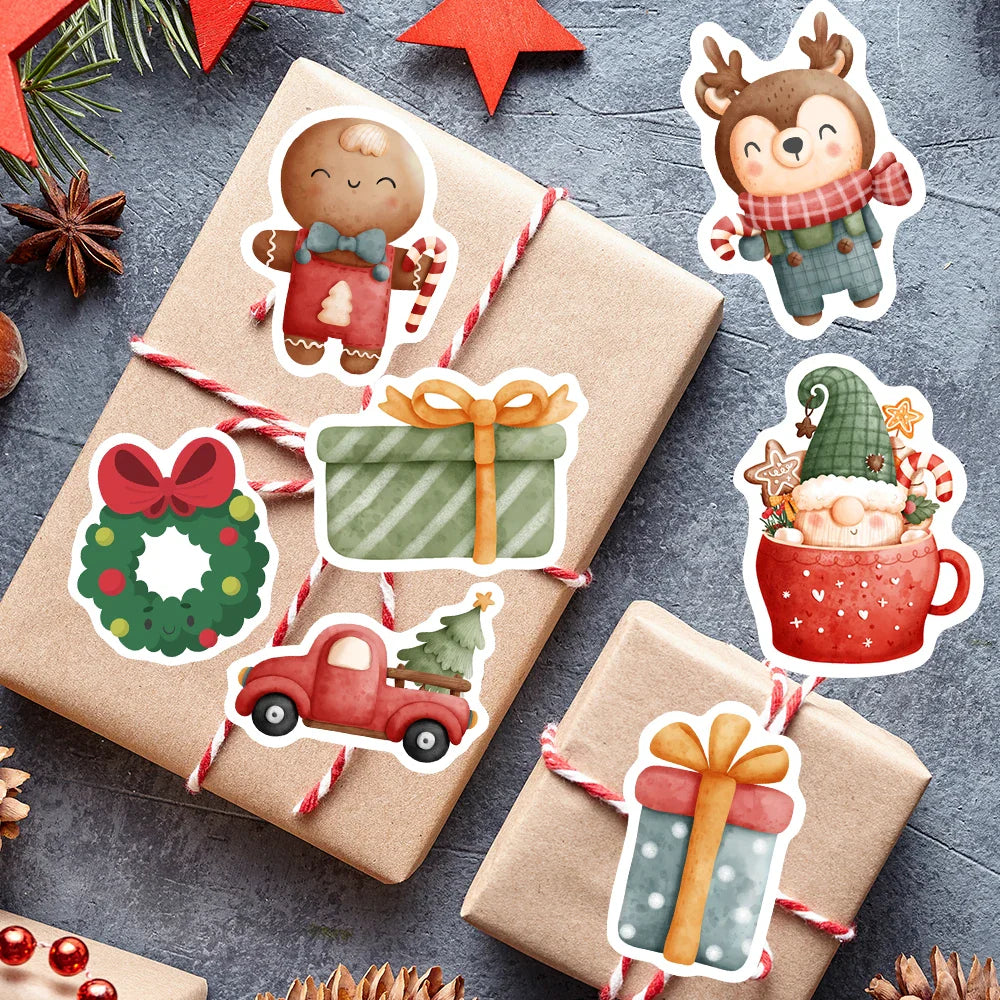 Christmas Stickers Cute Seal Sticker Cartoon DIY Scrapbooking Decoration Decals Funny Children Toys PVC Waterproof for Laptop (ONLINE ORDER ONLY)