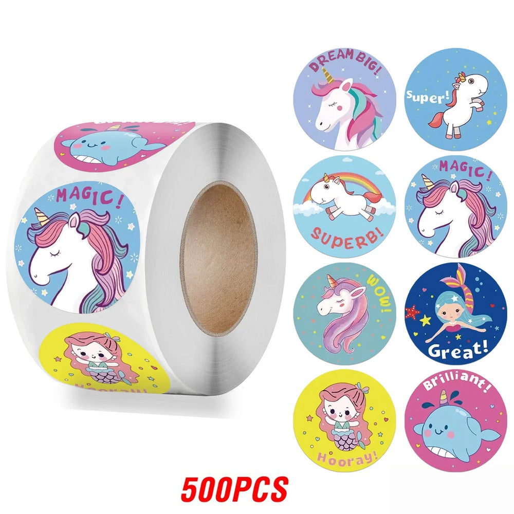 100-500pcs Cute Kids Cartoon Animals Labels Stickers for Gift Package Card Birthday Party Wrapping Children Stationery stickers (Online Order Only)