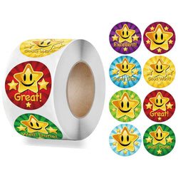 500pcs/roll Cute Cartoon Sealing Stickers Thank you Sticker Envelope Gift Decor Labels Children Stationery Stickers 1 Inch (ONLINE ORDER ONLY)
