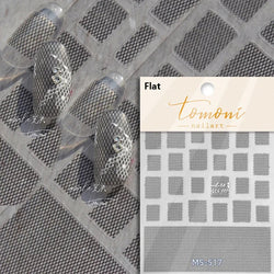 French Style Geometric Black White Square Grid Rhombus Stripe 3D Self Adhesive Nail Art Stickers Shiny Rhinestone Manicure Decal (ONLINE ORDER ONLY)