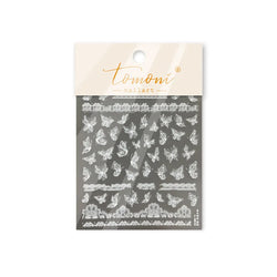 Lace Butterfly Hollow Out Fabric Romantic Flower Pattern Chic Adhesive Nail Art Sticker Rhinestone Manicure Decals Nail Supplies (ONLINE ORDER ONLY)
