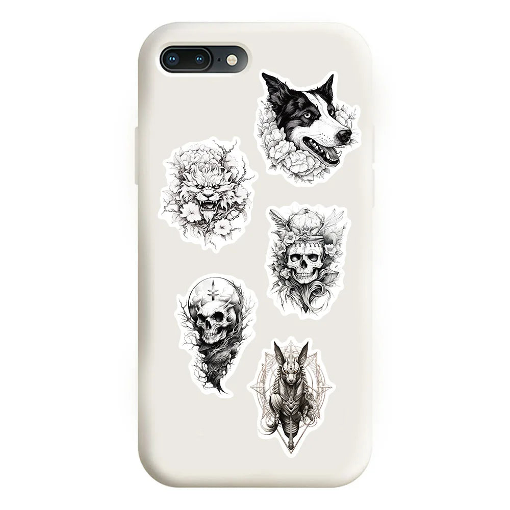 10/30/50pcs Black and white animal aesthetic decoration Sticker For Snowboard Laptop Luggage Car Fridge DIY Styling Vinyl (ONLINE ORDER ONLY)