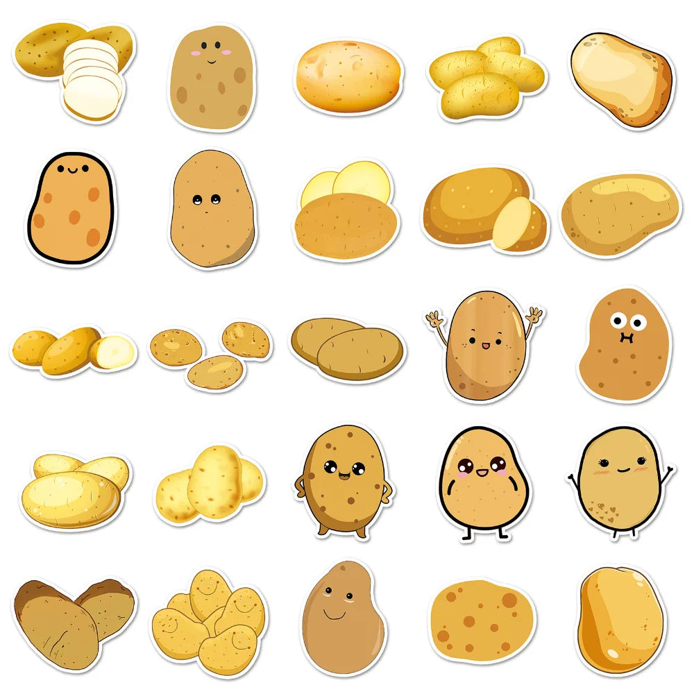10/50PCS Cute Potato Cartoon Stickers For Motorcycles Luggage Computer Laptop Gift Car Phone Water bottle Notebook (Online Order Only)