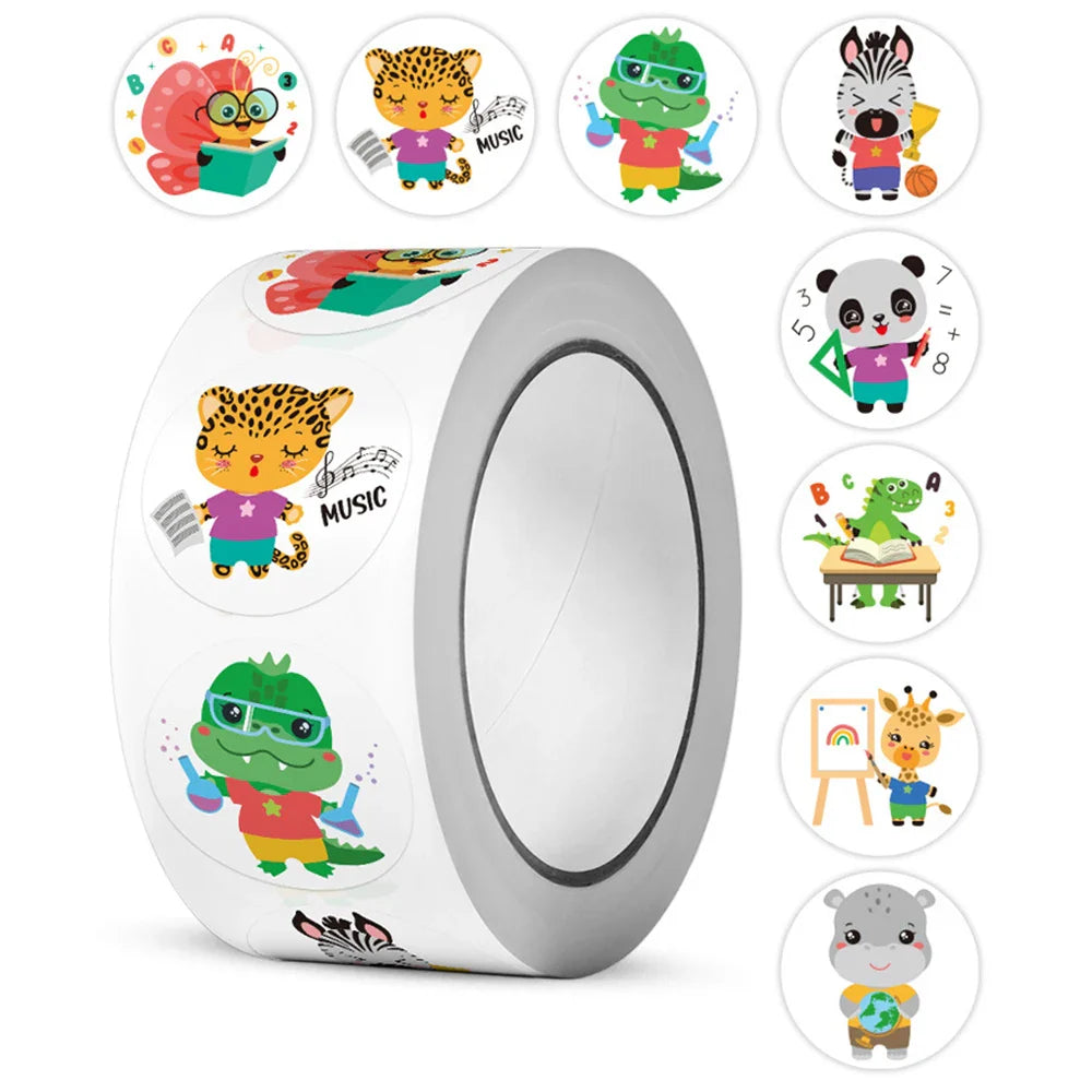 100-500pcs Cartoon Dinosaur Animal stickers for kid Teacher Reward Encourage Sticker Stationery for Boy DIY Sticker 1inch (ONLINE ORDER ONLY)