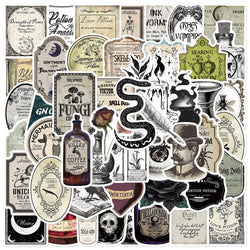 Gothic Pharmacist Stickers Pack: 10/30/50/100PCS Waterproof for Phone, Skateboard, Laptop, Suitcase (ONLINE ORDER ONLY)