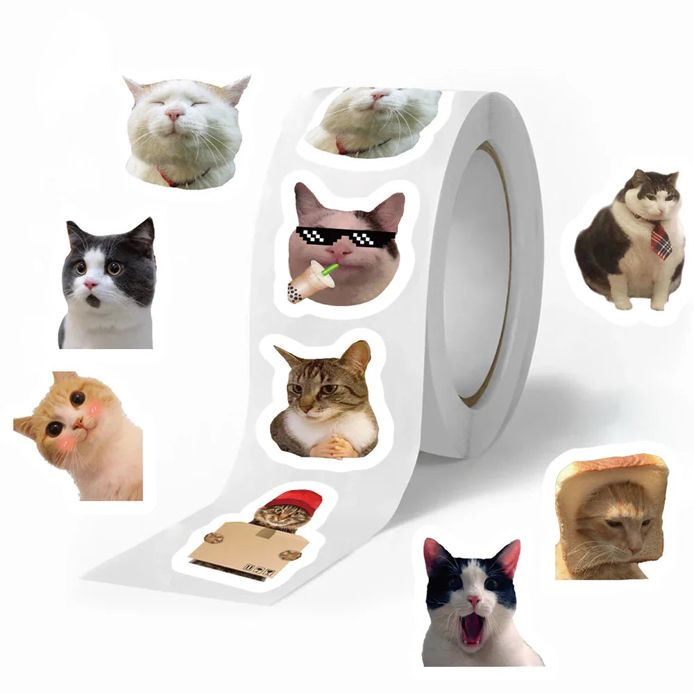 500pcs Cartoon Meme Cat Stickers For School Reward Stickers Classroom Decoration Encouragement Sticker For Student Teacher (ONLINE ORDER ONLY)