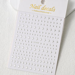 1Sheet Laser Star Nail Stickers 3D Metallic Mirror Gold/Silver Irregular Star Manicure Decals Y2K Self Adhesive Nails Decoration (ONLINE ORDER ONLY)