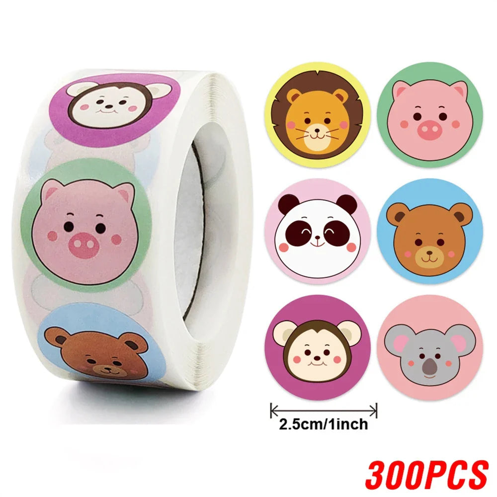 100-500pcs New Cartoon Dinosaurs Stickers 6 Designs for Classroom Teacher Stationery Sticker Label for Kids Reward Stickers (ONLINE ORDER ONLY)