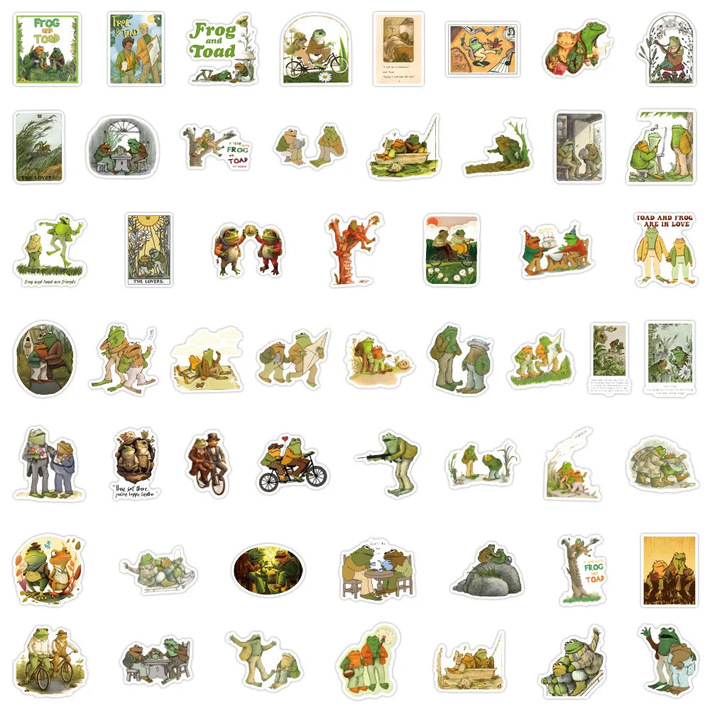 10/30/50PCS Frog and Toad Stickers Picture Book Animation Sticker Luggage Laptop Phone Guitar Car Bike Skateboard Cartoon Decals (ONLINE ORDER ONLY)