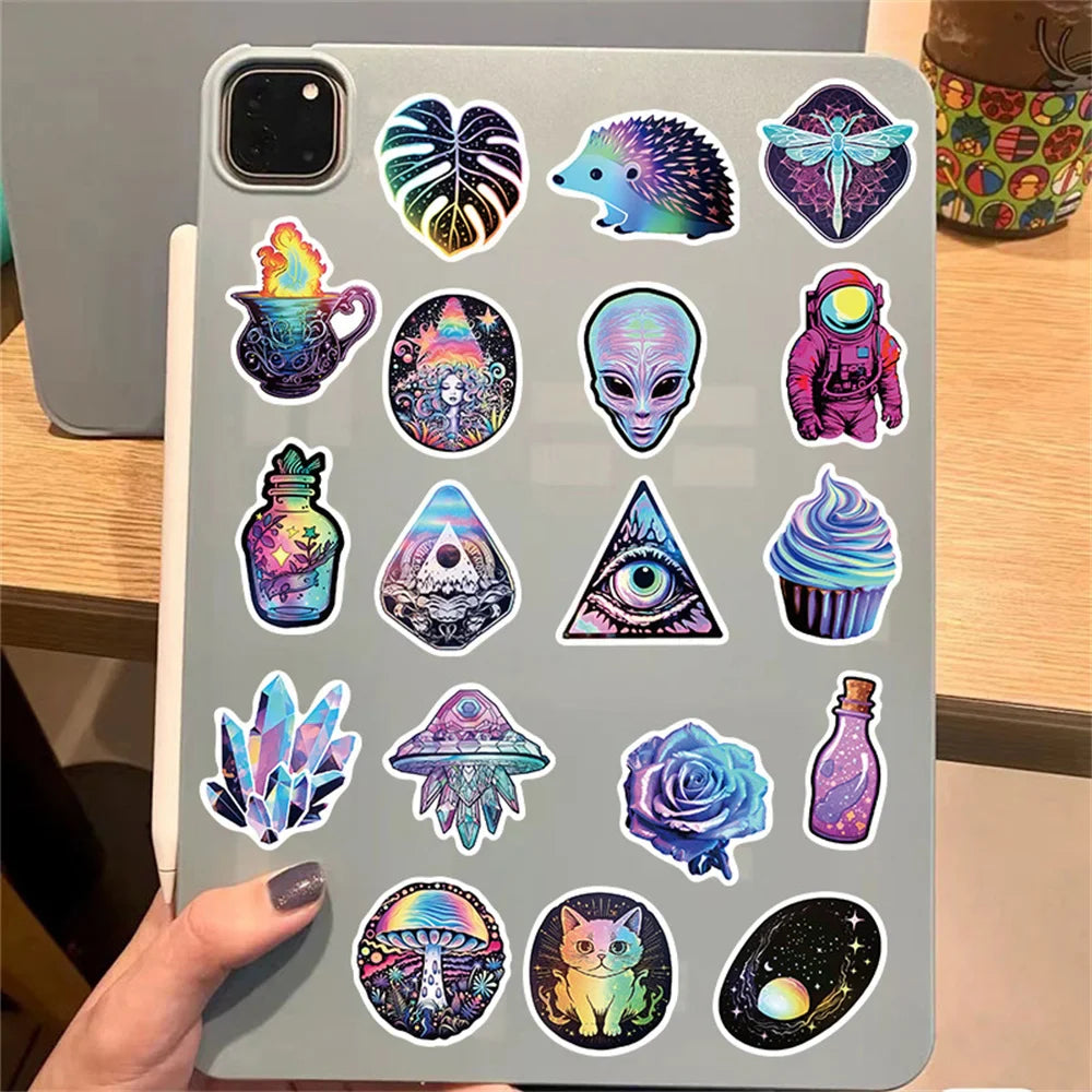 50 Pack Psychedelic Mysterious Space Stickers (ONLINE ORDER ONLY)