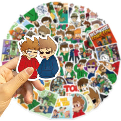 52pcs Eddsworld Cartoon Cute Stickers Vinyl Waterproof Decals For Laptop Luggage Skateboard DIY Kids Toys Sticker (Online Order Only)