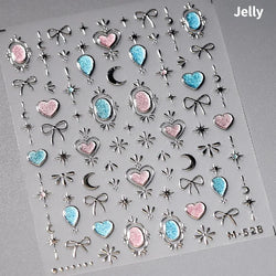 Dreamy Moon Star Cloud Butterfly Starrylight Rhinestone 5D Soft Embossed Relief Nail Art Sticker 3D Decal Decoration Manicure (ONLINE ORDER ONLY)