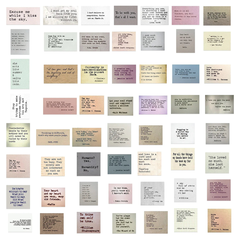 60pcs Motivational Phrases Vintage Stickers For DIY Scrapbook Fridge Laptop Phone Bike Car Inspirational Famous Quotes Decals (ONLINE ORDER ONLY)