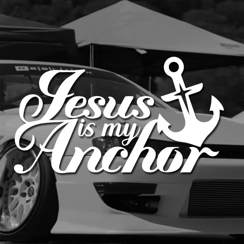 “Jesus is my Anchor” Stickers，Christian God Car Body Bumper Vinyl Decal Car Accessories，for Car Truck Motorcycle ,Self-adhesive (ONLINE ORDER ONLY)