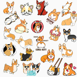 50 pcs/pack Kawaii Corgi Waterproof PVC Journal Decorative Stationery Craft Stickers Scrapbooking DIY Diary Album Stick Label (ONLINE ORDER ONLY)