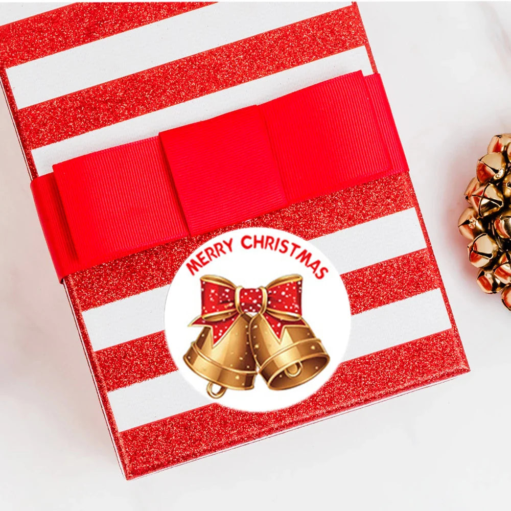 100-500pcs Merry Christmas Stickers 1Inch Round Christmas Seal Labels Stickers For Handmade Sticker Card Box Package Labels (Online Order Only)
