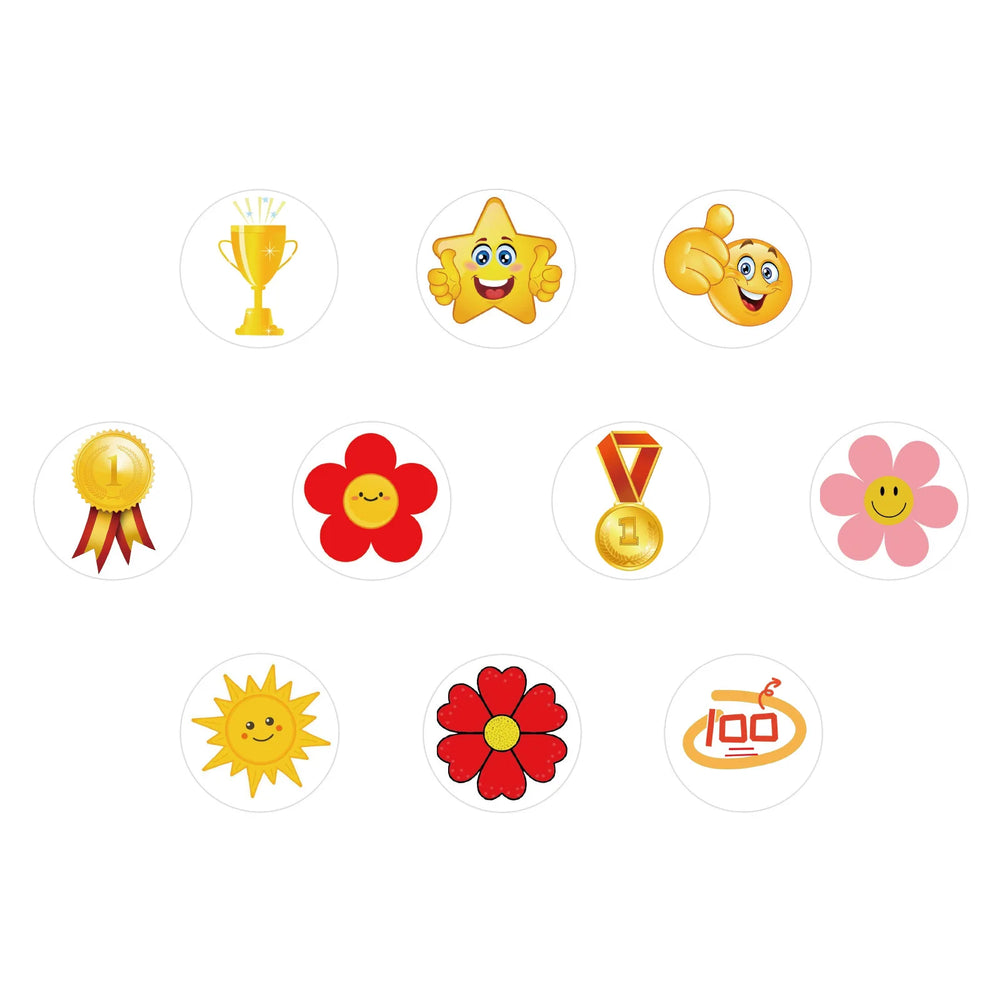100-500pcs Little Red Flower Reward Stickers Tape Creative School Stationery Cute Kids Toy Stickers Gift decoration label (ONLINE ORDER ONLY)