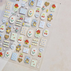Bear Star Bowknot  Duck Cherry House Mini Flower Butterfly Line Bow Tie Apple Gird Cute Chic Nail Art Stickers Manicure Decals (ONLINE ORDER ONLY)