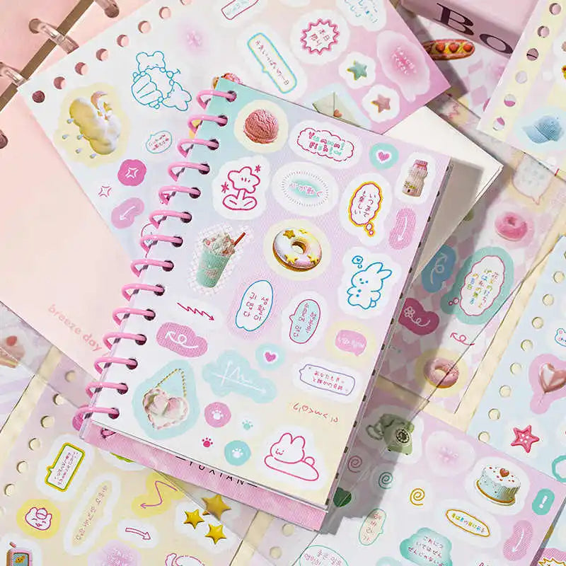 30sheets/piece Korean Ins Cute Collage Material Decorative Sticker Book Laptop Kpop Scrapbook Journal Kawaii Stickers Kids Gift (ONLINE ORDER ONLY)