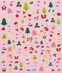 Merry Christmas Penguin Nail Art Sticker 3D Slider Deer Santa Claus Decal New Year Nail Decorations Sticker Manicure Accessories (ONLINE ORDER ONLY)