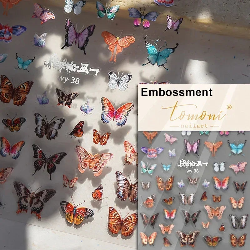 Dreamy Chic Butterfly Flower Bowknot Square Rhinestone Crystal 5D Self Adhesive Nail Art Stickers Fantasy Shiny Manicure Decals (ONLINE ORDER ONLY)