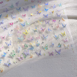 Dreamy Moon Star Cloud Butterfly Starrylight Rhinestone 5D Soft Embossed Relief Nail Art Sticker 3D Decal Decoration Manicure (ONLINE ORDER ONLY)