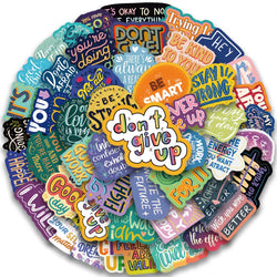 50Pcs Inspirational Stickers for Laptop, Phone, Luggage, Skateboard, Kids Gift (Online Order Only)
