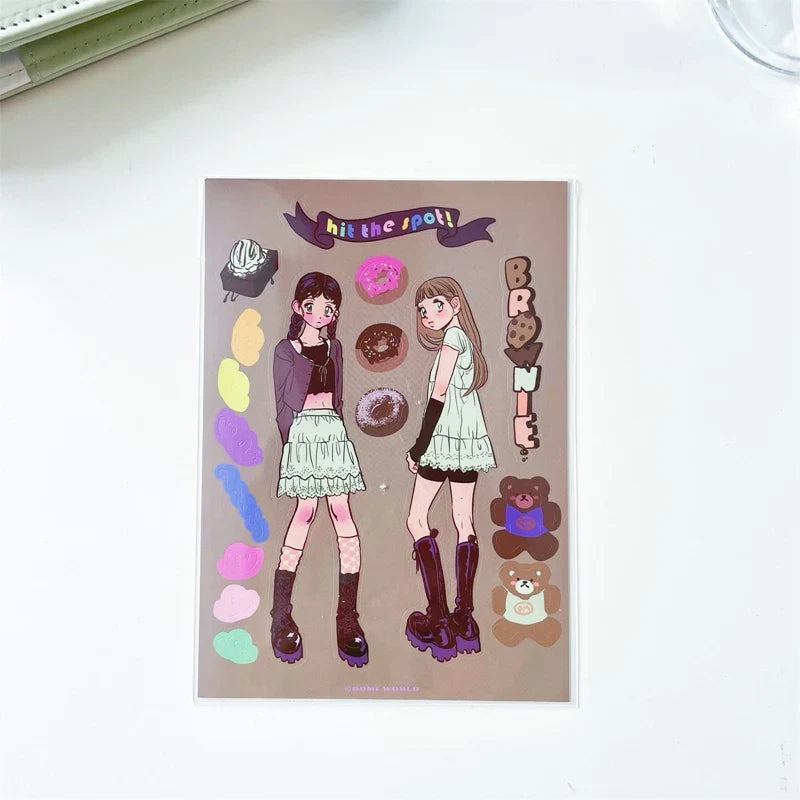 Korean ins Sweet Cool Girl Sticker Diary Scrapbooking DIY Album Decoration Sticker Aesthetic Stationery Art Supplies Personalizd (ONLINE ORDER ONLY)