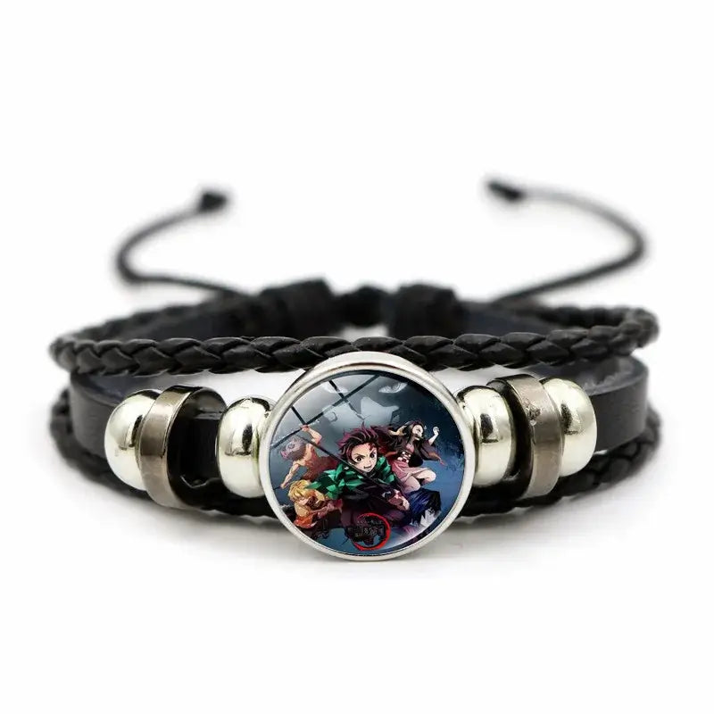 Demon Slayer Bracelet: Tanjiro & Nezuko Leather Charm (ONLINE ORDER ONLY)