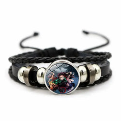 Demon Slayer Bracelet: Tanjiro & Nezuko Leather Charm (ONLINE ORDER ONLY)