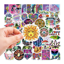 10/50PCS Cool Psychedelic Colorful Cartoon Graffiti Stickers Skateboard Fridge Laptop Motorcycle Luggage Classic Kid Sticker (Online Order Only)