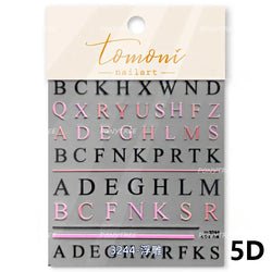Romantic White Black Capital English Letters Chic Gold Punk Colorful Stamp Word 3D Self Adhesive Nail Art Sticker Manicure Decal (ONLINE ORDER ONLY)