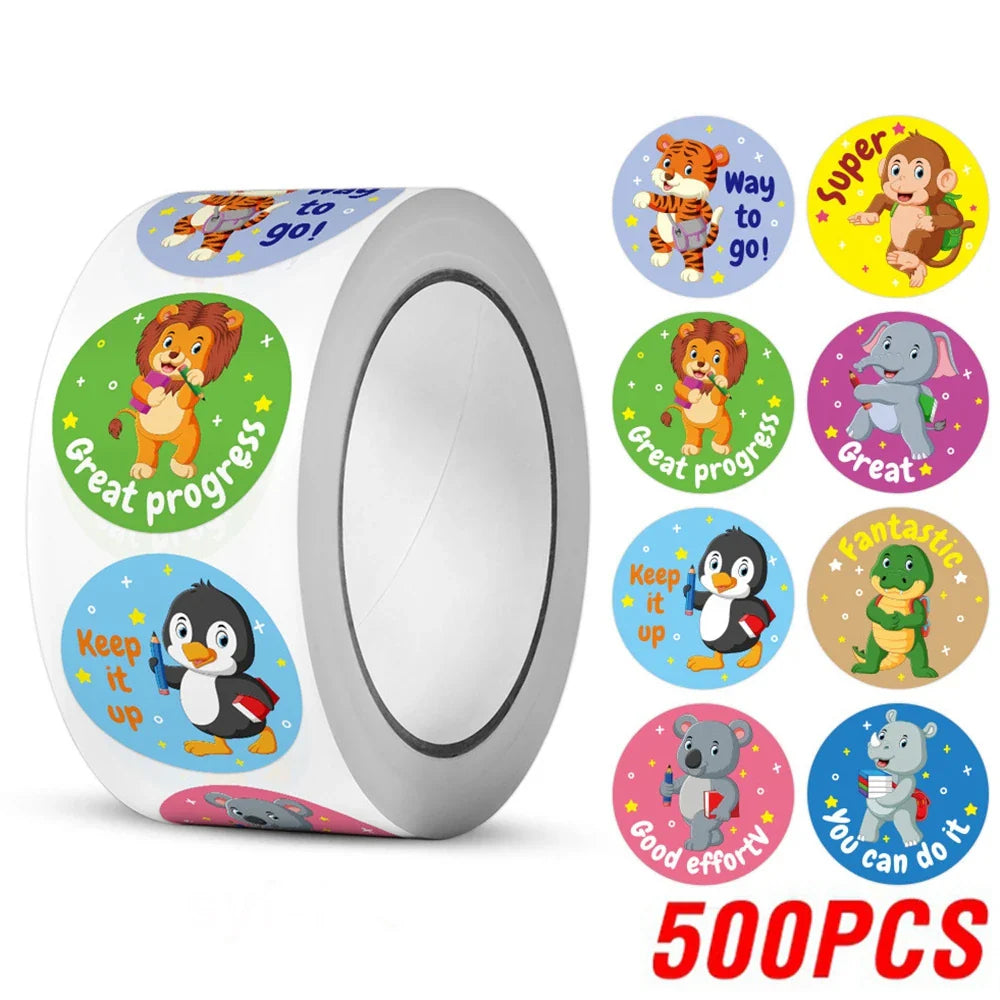 100-500pcs New Reward Sticker Teacher Child Classic Cute Decor Sticker For School Class Kids Student 1 Inch Round Stickers (ONLINE ORDER ONLY)