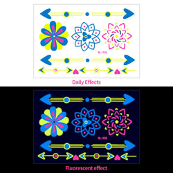 1pc Bohemia Fluorescent Sticker Luminous Temporary Tattoos Stickers UV Glow Fluorescent Tattoo Waterproof For Body Art Decals *& (Online Order Only)