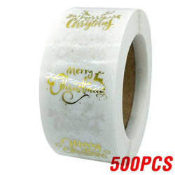 Rose Gold Merry Christmas Stickers Scrapbook 1inch 100-500pcs Sealing Label Stickers For Party DIY Packaging Stationery Stickers (ONLINE ORDER ONLY)