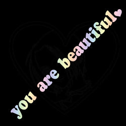 The Text Car Stickers You Are Beautiful Interior Decoration Rear View Mirror Fashion Stickers Creative Sport PVC Vinyl Decals (ONLINE ORDER ONLY)