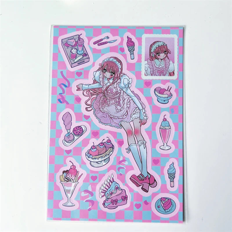 Korean ins Sweet Cool Girl Sticker Scrapbooking Diary DIY Album Decoration Sticker Aesthetic Stationery Art Supplies Personalizd (ONLINE ORDER ONLY)