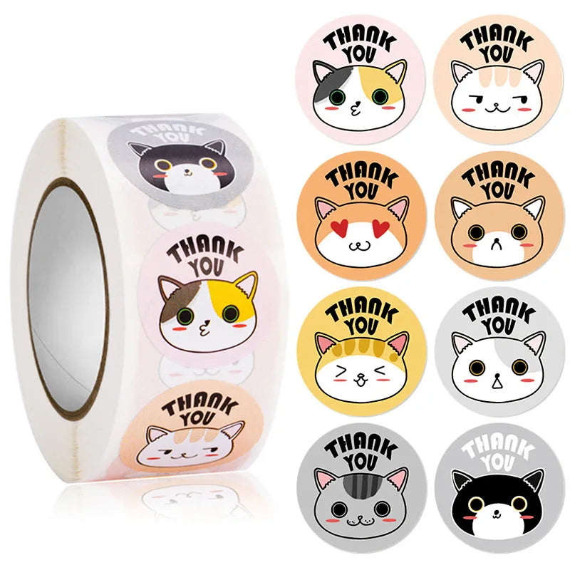 100-500pcs Kids Cute Cartoon Animals Praise Stickers 1Inch Labels for Children Teaching Toy Gift Card Party Packaging Wrapping (Online Order Only)