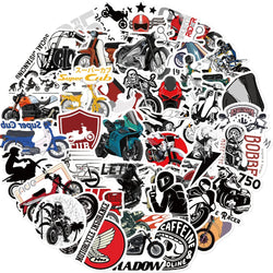 50PCS Motorcycle Sticker Retro Decorative For Guitar Skateboard Computer Harley Motorbike Personalized Graffiti Stickers Pack (ONLINE ORDER ONLY)