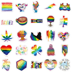 10/30/50PCS Rainbow LGBT Gay Pride Stickers DIY Skateboard Phone Laptop Luggage Suitcase Car Bike Wall Decals Sticker Toys Gift (ONLINE ORDER ONLY)