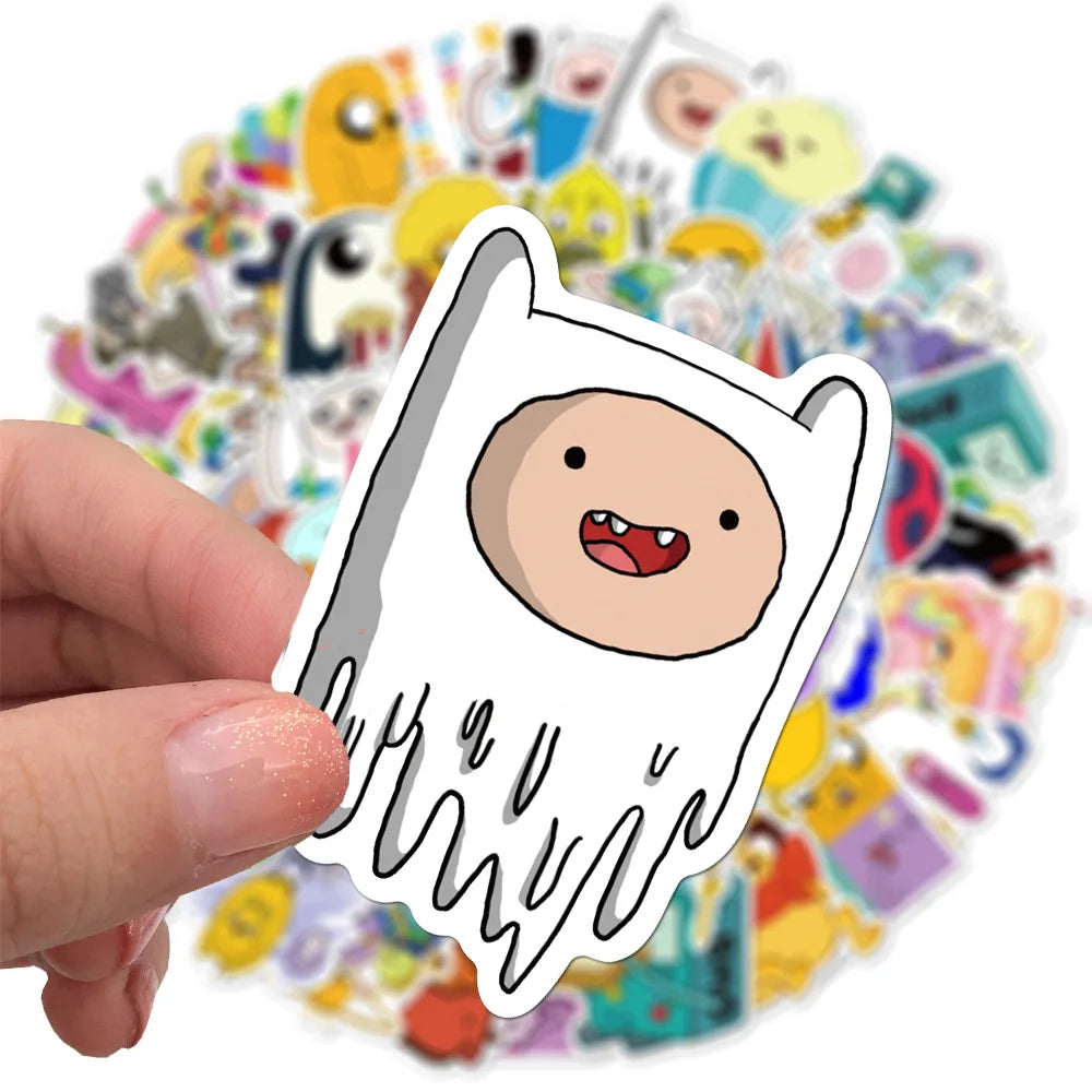 Adventure Time Cartoon Stickers Pack - Laptop, Guitar, Bike, Kids Toy (Online Order Only)
