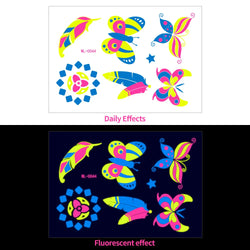1pc Bohemia Fluorescent Sticker Luminous Temporary Tattoos Stickers UV Glow Fluorescent Tattoo Waterproof For Body Art Decals *& (Online Order Only)