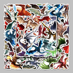 50pcs Cartoon Evil Dragon Graffiti Stickers for Helmet, Wall, DIY Decoration (ONLINE ORDER ONLY)