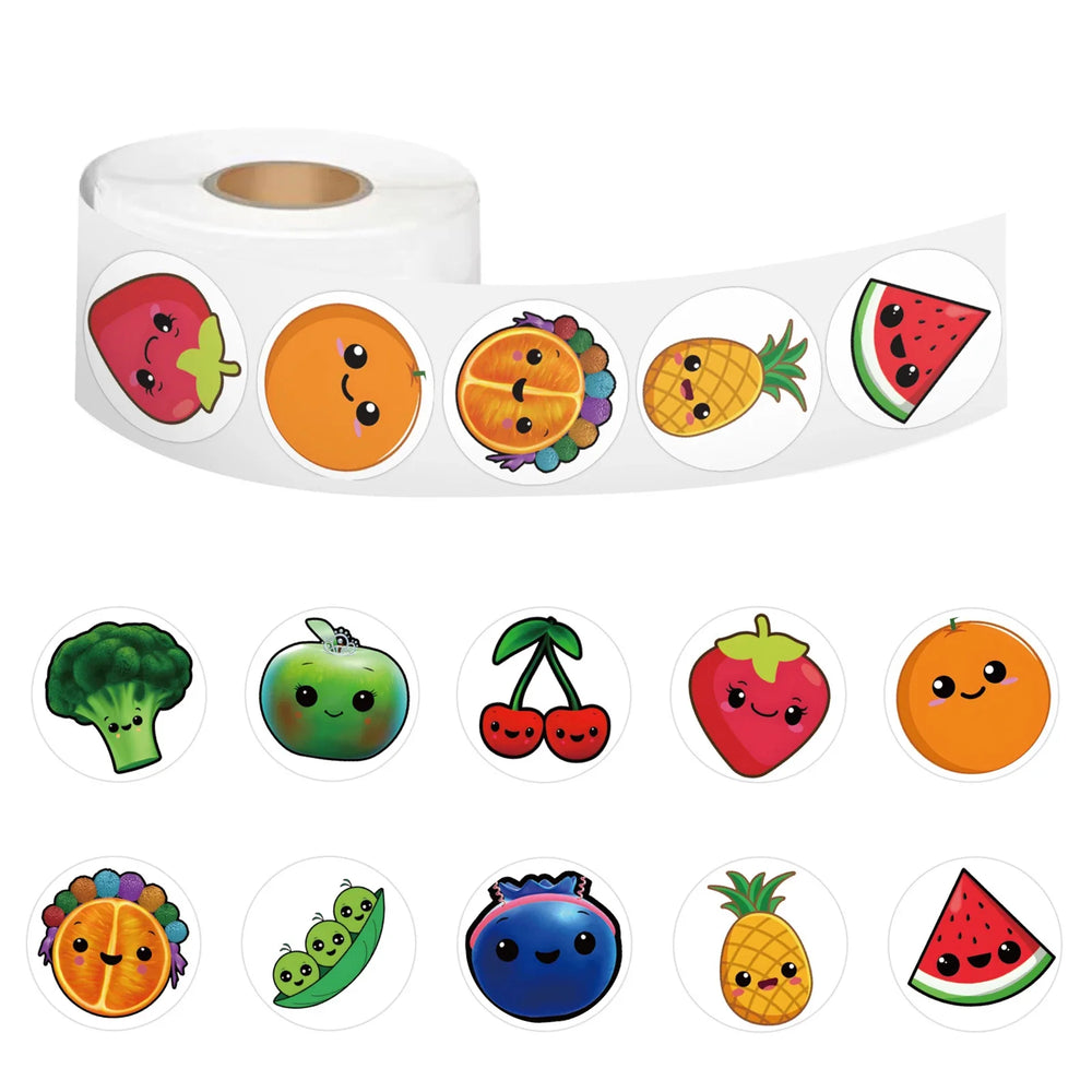 100-500pcs Cartoon Reward Stickers Kids Birthday Party Fruits Balloon Banner Refrigerator Vegetable Label Stickers Stationery (ONLINE ORDER ONLY)