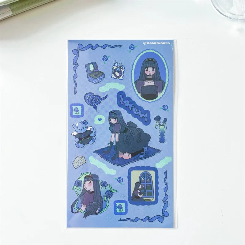 Korean ins Sweet Cool Girl Sticker Diary Scrapbooking DIY Album Decoration Sticker Aesthetic Stationery Art Supplies Personalizd (ONLINE ORDER ONLY)
