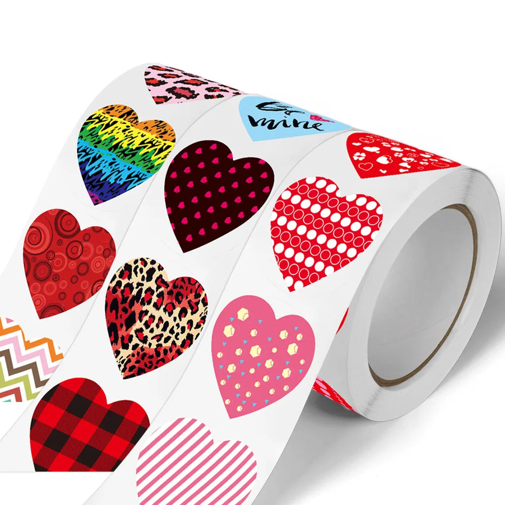 100-500pcs Heart-shaped Wedding Sticker Label Self-adhesive Sealing Decoration Sticker Invitation Label Birthday Party Stickers (ONLINE ORDER ONLY)