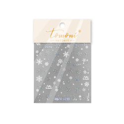 Shiny Pink Silver Hot Stamping Snow Adhesive Nail Art Sticker Snowflake Rhinestone Manicure Decal Nail Supplies for Professional (Online Order Only)