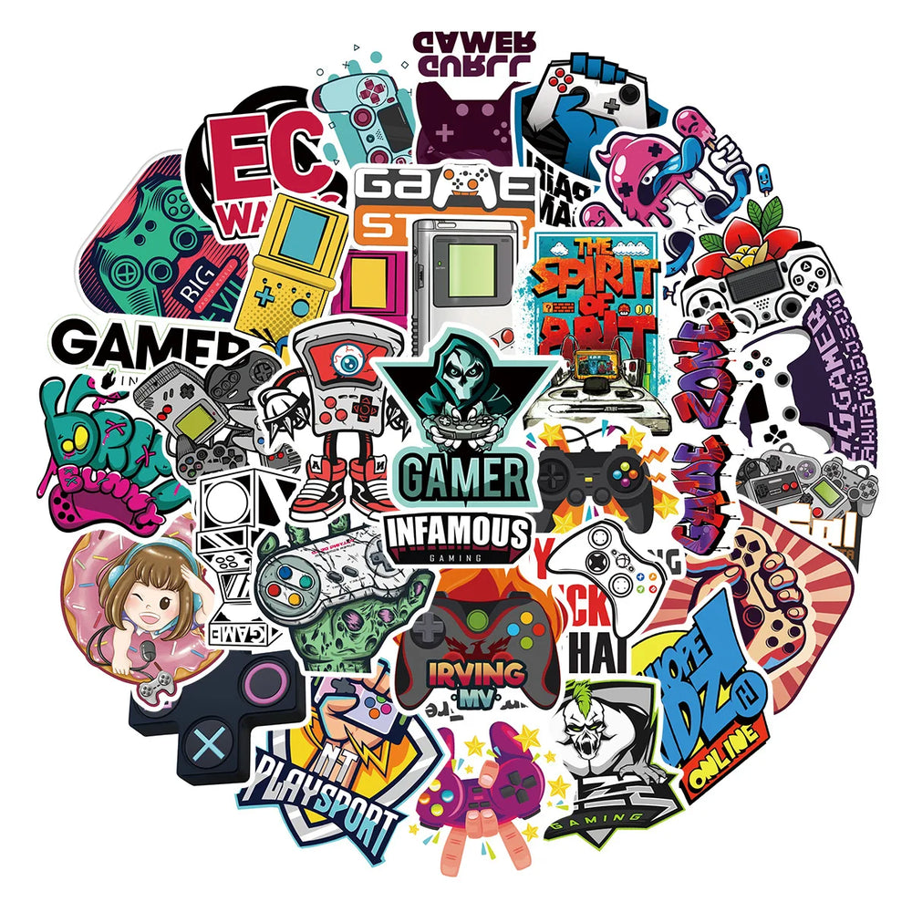Vintage Retro Video Game Stickers for Scrapbooking, Laptop, Phone, Suitcase, Helmet (10/25/50pcs) (ONLINE ORDER ONLY)