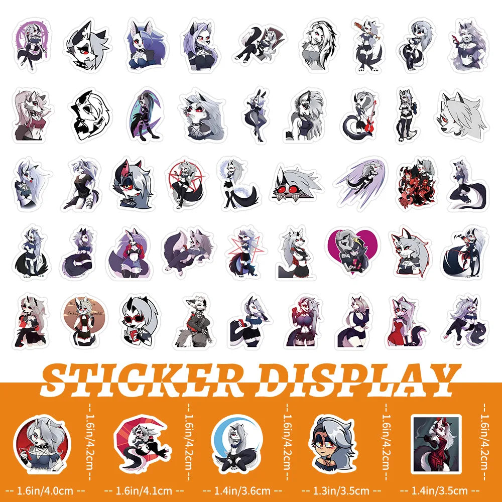 10/30/50/100PCS Helluva Boss Stickers Loona Cartoon Sticker Anime DIY Scrapbook Luggage Laptop Car Bike Skateboard Decals Toy (ONLINE ORDER ONLY)