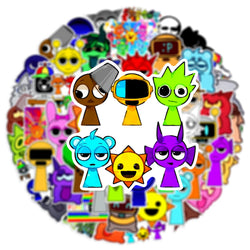 Incredibox Sprunki Stickers 10/30/50pcs Music Game Cartoon Decals for Laptop, Phone, Bike, Luggage, Skateboard (ONLINE ORDER ONLY)